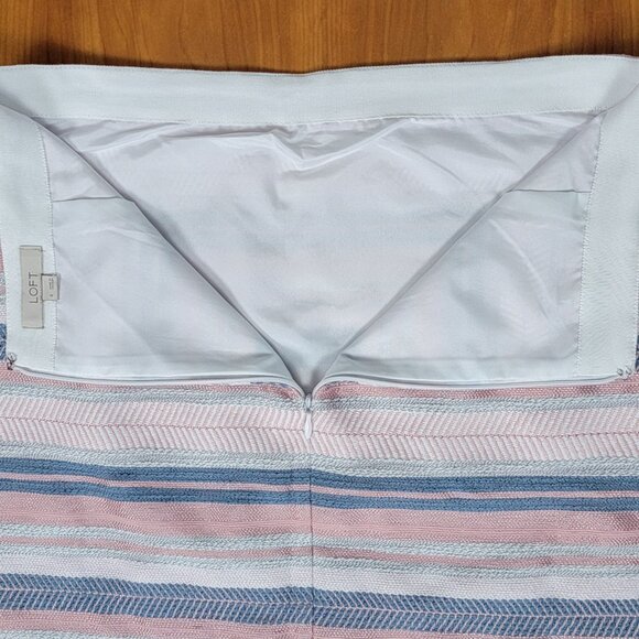 LOFT Multicolor Metallic Jacquard Striped A-Line Mini Skirt - 4 - Picture 8 of 10